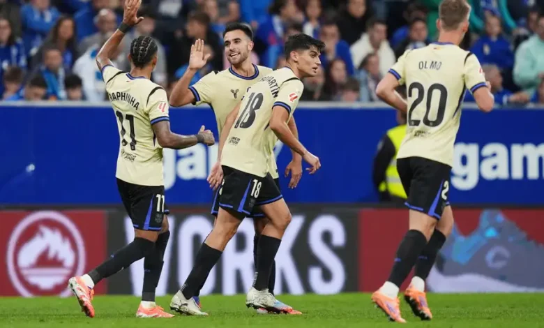 فيديو برشلونة يقلب الطاولة على أوفييدو ويواصل مطاردة ريال مدريد 1 أوفييدو ضد برشلونة