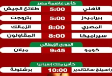 مباريات الخميس 15 يناير 2026