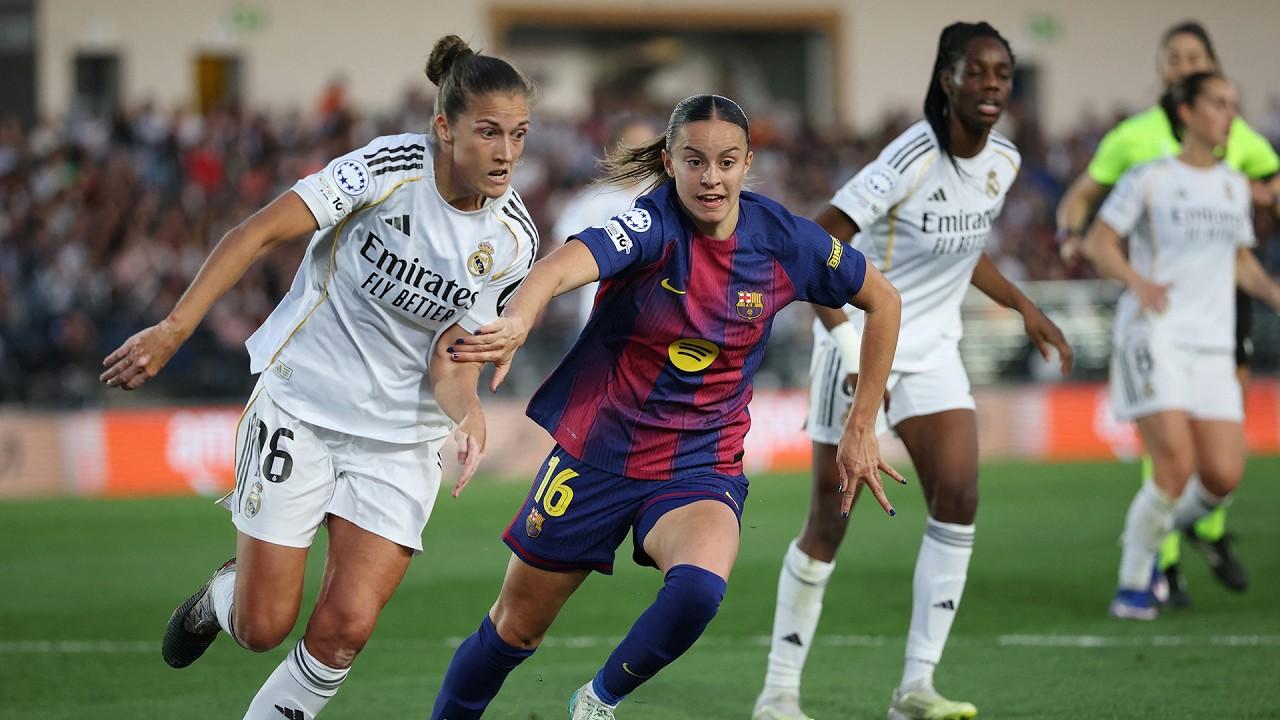 كلاسيكو الأرض ملخص وأهداف مباراة ريال مدريد ضد برشلونة دوري أبطال أوروبا للسيدات
