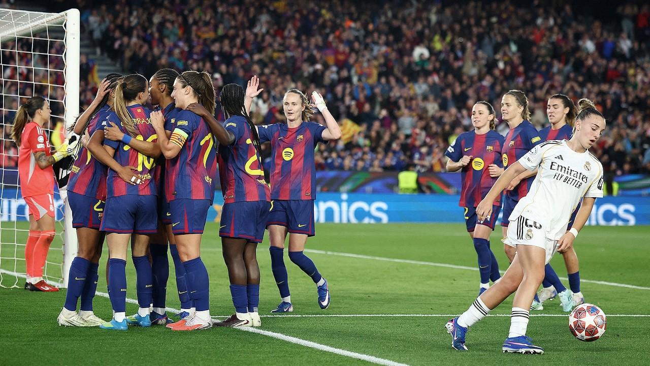 كلاسيكو الدمار! ملخص وأهداف مباراة برشلونة ضد ريال مدريد إياب ربع نهائي دوري أبطال أوروبا للسيدات
