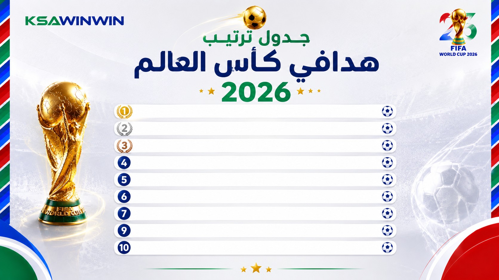جدول ترتيب هدافي كأس العالم 2026