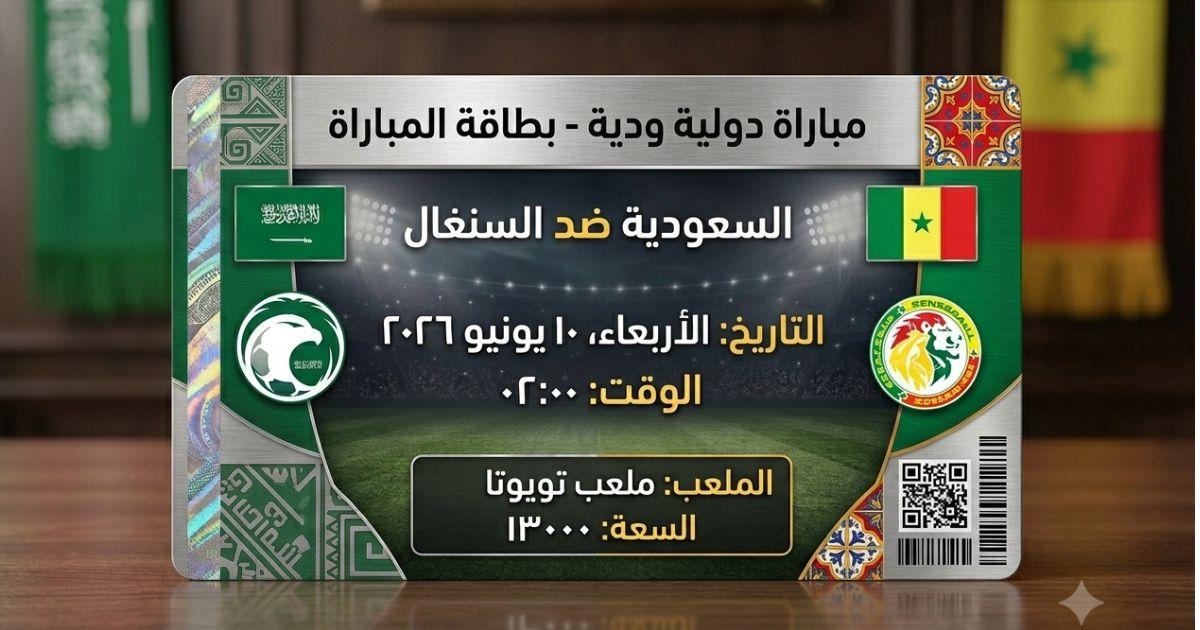 موعد مباراة السعودية ضد السنغال الودية والقنوات الناقلة والتشكيل المتوقع