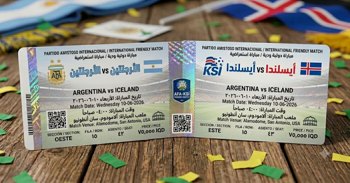 تذاكر مباراة الأرجنتين ضد أيسلندا الودية والموعد وطرق الحجز بملعب ألامودوم