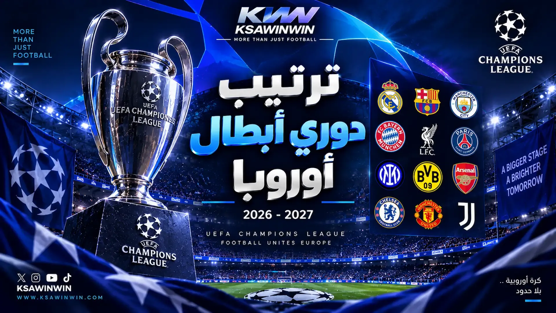 جدول ترتيب دوري أبطال أوروبا 2026-2027 وسجل الجولات المحدث