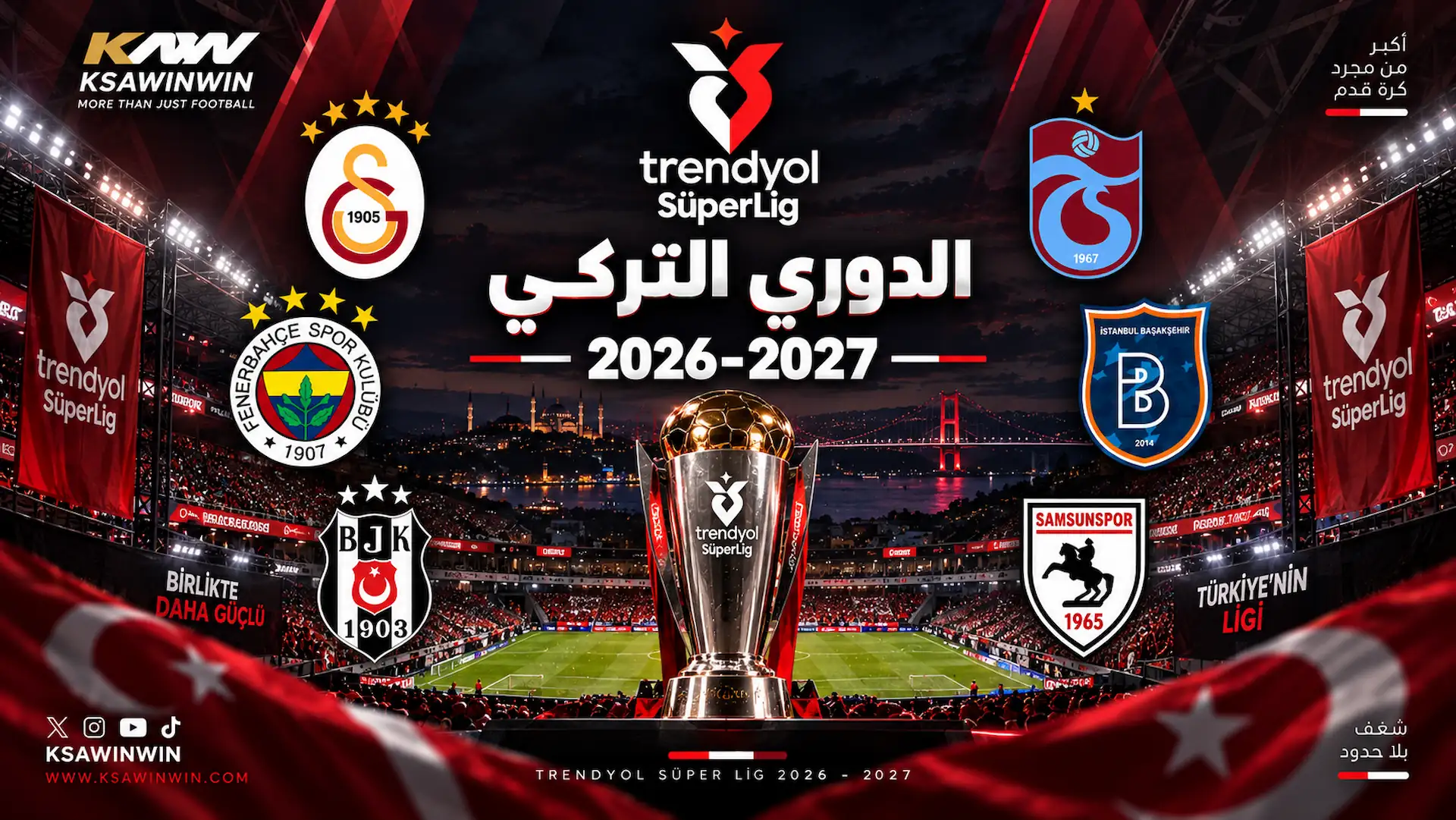 مواعيد مباريات الجولة السادسة من الدوري التركي 2026-2027 وجدول الترتيب والقنوات الناقلة